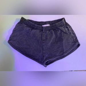 American Apparel short shorts distressed black denim